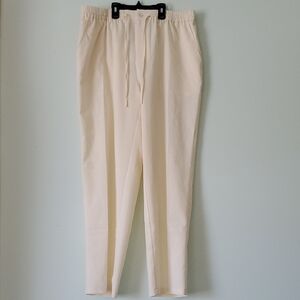 Men's Cream Drawstring Casual Pants